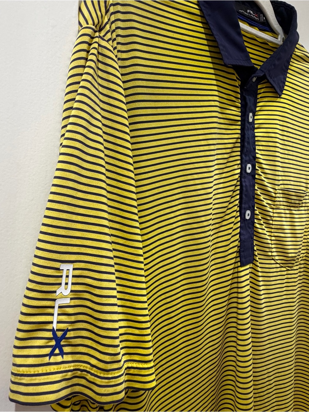 Ralph Lauren RLX Yellow and Navy Striped Polo